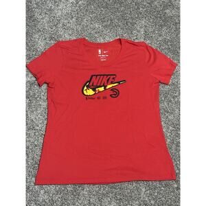 Nike Tee Atlanta Hawks Womens size M red sportswear basketball v neck tshirt NBA
